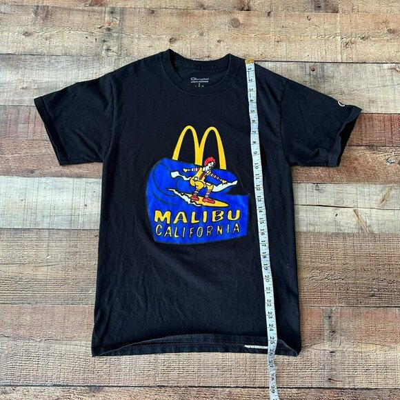 Champion Small Black Malibu California T Shirt Ronald McDonald Surfing Graphic - Picture 5 of 9